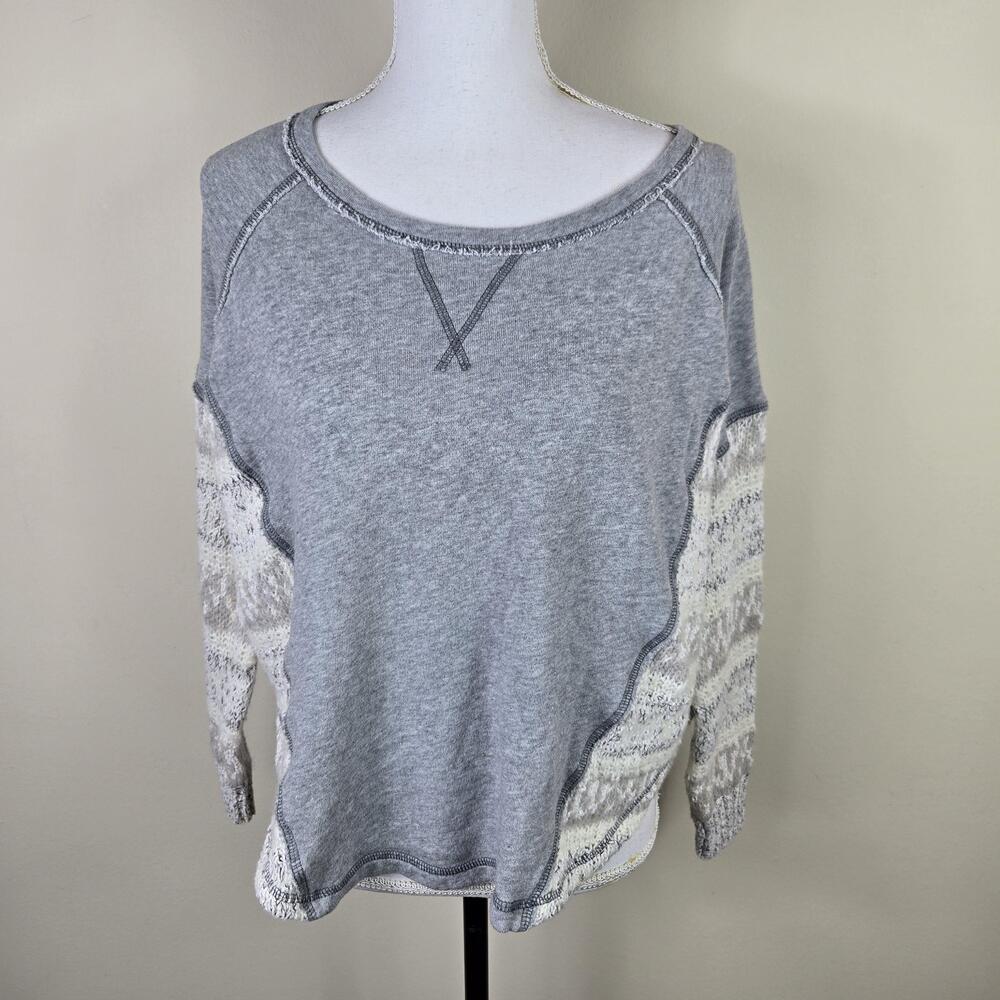 Free People Sweater Womens XS Textured Knit Boho Beatiful Sinner Relaxed Fit